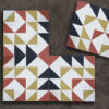 suelo hidráulico retro vintage rojo triangulos