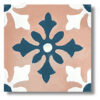 mosaico hidraulico naranja floral