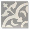mosaico hidraulico gris floral clasico