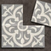 mosaico hidraulico gris floral clasico