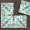mosaico hidraulico verde floral