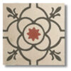 mosaico hidraulico gris rojo floral
