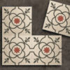 mosaico hidraulico gris rojo floral