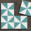 suelo hidráulico geometrico turquesa triangulos