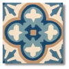 Mosaico hidráulico tradicional floral azul
