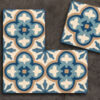 Mosaico hidráulico tradicional floral azul