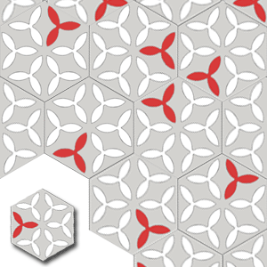Ref: XH20003 Hexagonal encaustic tiles mosaic