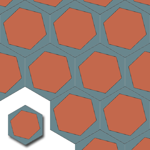 Réf : XH20005 Sol en carreaux de ciment hexagonal