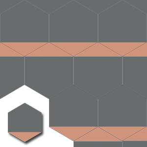 Ref: XH20009 Mosaico de cimento hexagonal