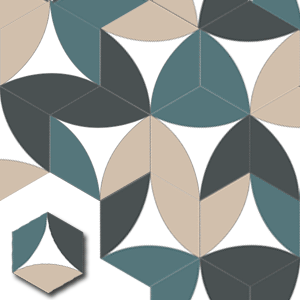 Réf : XH20010 Sol en carreaux de ciment hexagonal