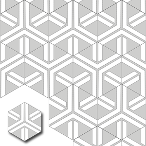 Réf : XH20011 Carreau de ciment hexagonal