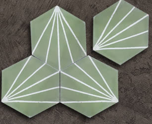 Réf : XH20000 Dalle de ciment artisanale hexagonale