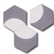 mosaico hidráulico hexagonal gris