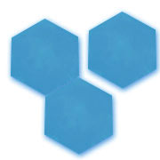 blaue Hexagon-Fliese