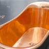 Mackenzie copper bathtub poished interior