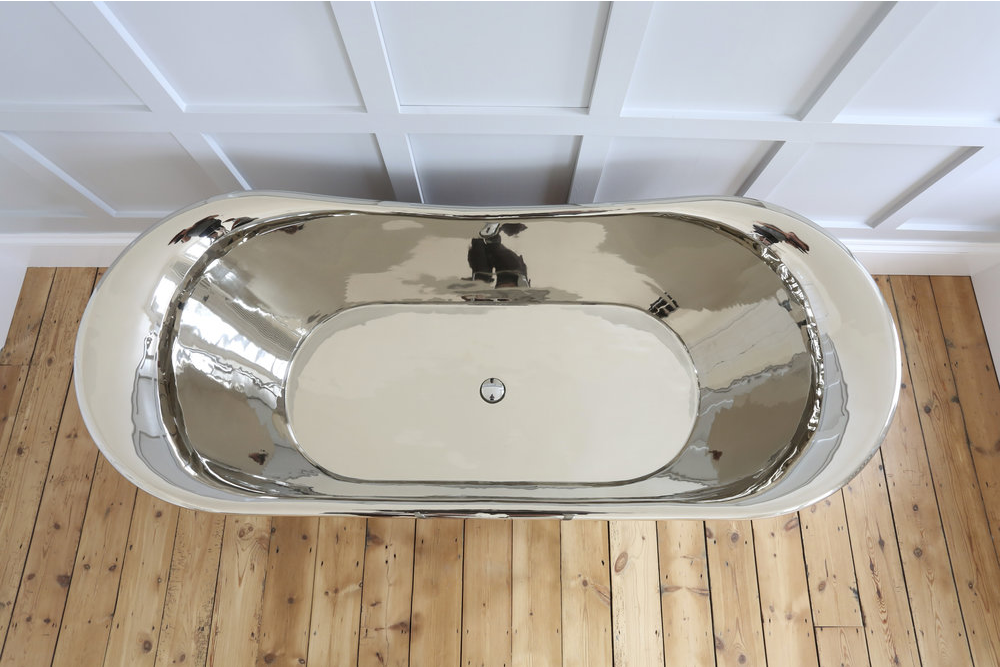 bañera de cobre pulido knightey interior de zinc