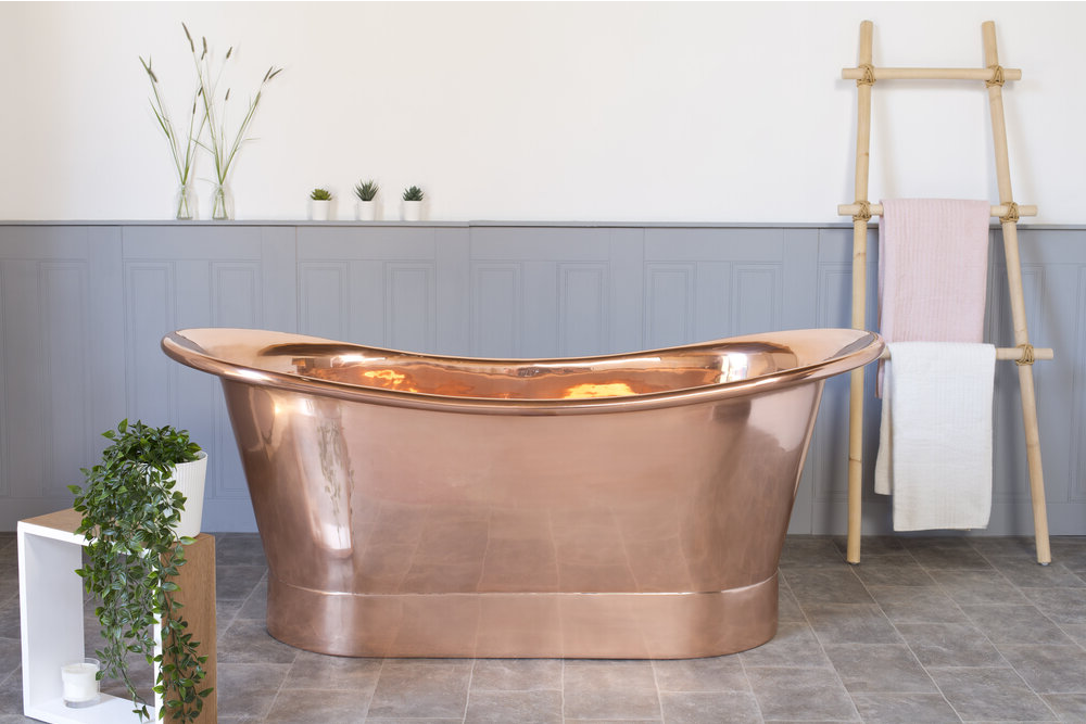 Bañera de cobre estilo tradicional