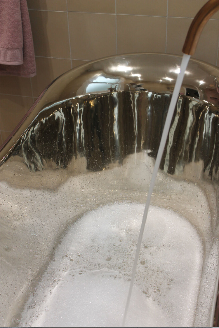 Copper bathtub with polished interior- Katniss