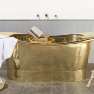 Vintage bathtub in polished brass