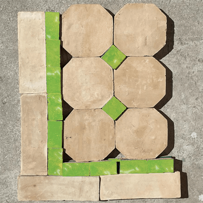 zllige begmat terracotta floors lime green color