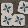 suelo hidráulico estrella clasico verde y azul