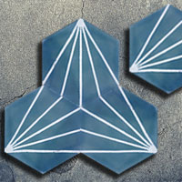 Ref: XH20000 Hexagonal handmade encaustic tiles slab