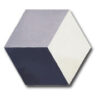 suelo hidráulico hexagonal blanco negro y gris geométrico cubos 3D