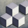 suelo hidráulico hexagonal blanco negro y gris geométrico cubos 3D