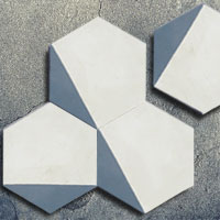 Réf : XH20009 Mosaïque ciment hexagonale