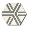 suelo hidráulico hexagonal blanco y gris geométrico