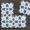 baldosas hidráulicas geométrica arabesca azul clasica