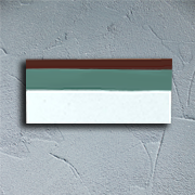 Linear green encaustic cement tile skirting