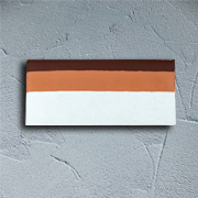 Linear terracotta skirting board encaustic tile