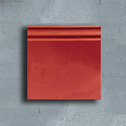 Extra wide red skirting board