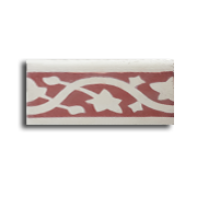 Red floral encaustic cement skirting