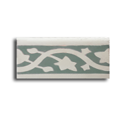 Encaustic tile floral green skirting