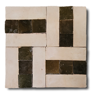 Zellige STOCK Ref: Mosaic 3 оливковый