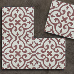 red traditional Encaustic tiles
