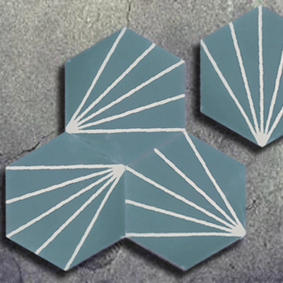Ref: XH20000 Hexagonal handmade encaustic tiles slab
