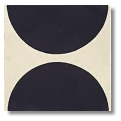 tuiles de ciments simples demi-cercles noirs