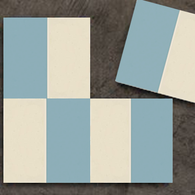 piso hidráulico com padrão reto de linhas azuis