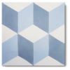 suelo hidraulico retro o vintage azul stock