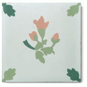 baldosa hidráulica verde floral