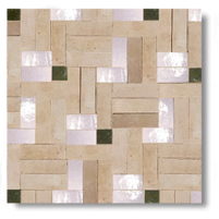 Mosaico de Zellige 4 en blanco y oliva